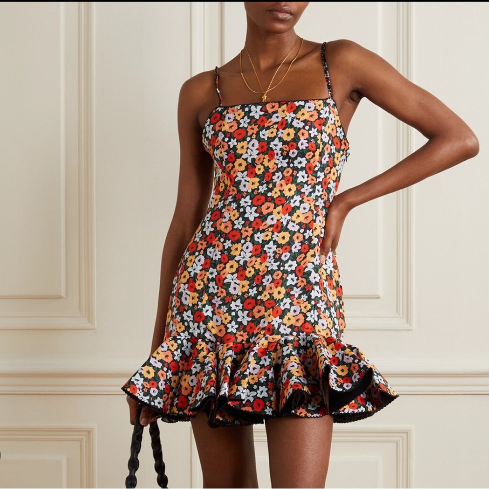 Agua by Agua Bendita Tumbao Ruffled Embellished Dress